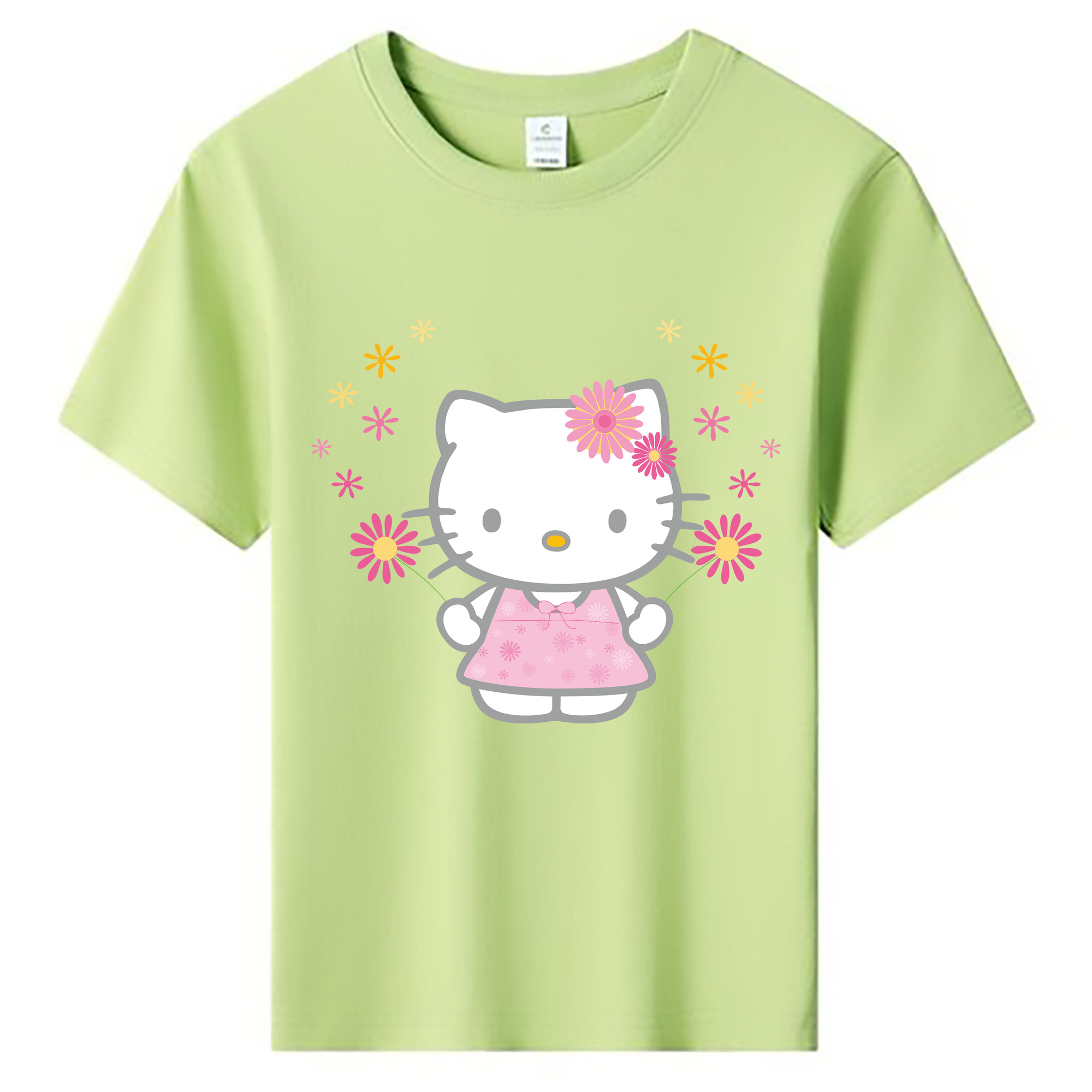 （画像用） Hello Kitty ハローキティ 綿100％キッズTシャツ（フロントプリント）